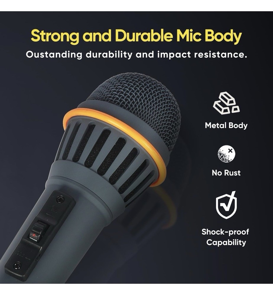 Dynamic Wired Microphone Karaoke PA DJ Speech Includes Case Cable New 1/4inInput