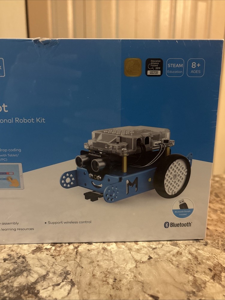 Makeblock mBot STEM Educational Robot Coding Kit Bluetooth Blue Ages 8+ SEALED