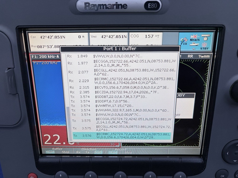 Raymarine E80 Classic GPS Chartplotter Multifunction Display W/ Cover; Tested
