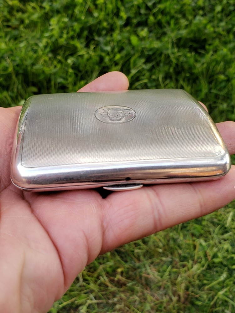 S.M & CO ANTIQUE STERLING SILVER CIGARETTE CASE