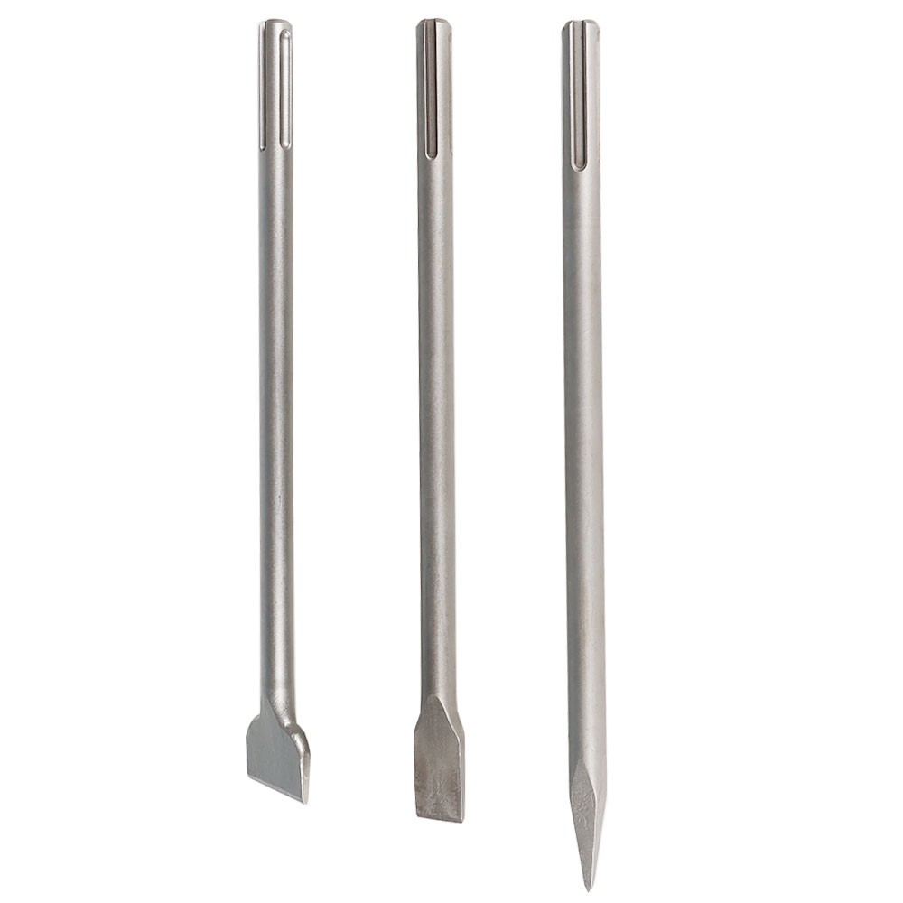 New 3 Pack SDS Max Bits Set Long-Point Chisel Scaling Chisel Flat Chisel 16"