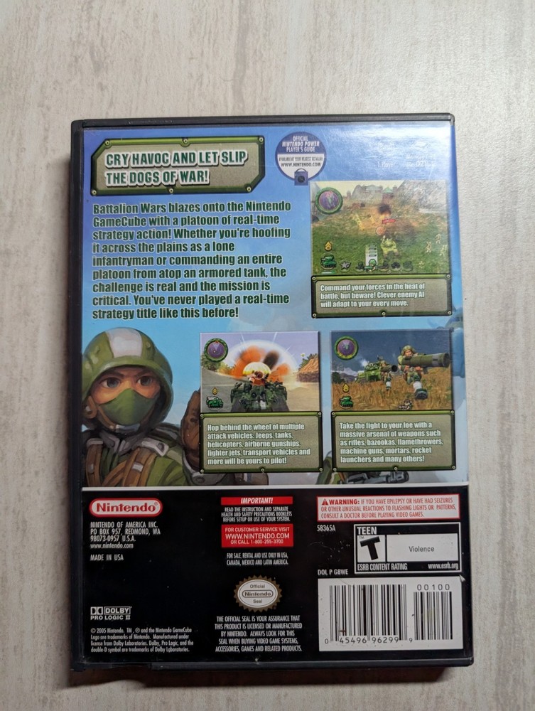 NO GAME Battalion Wars Nintendo GameCube Case