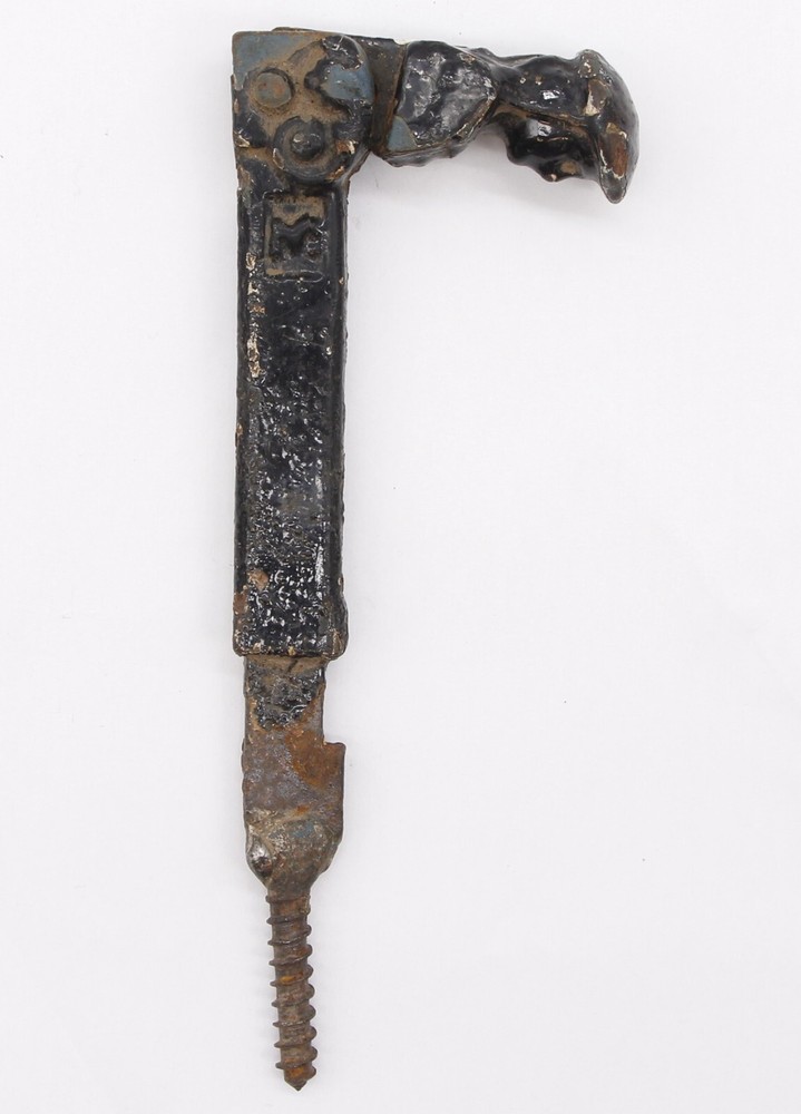 Pair of Antique Figural Cast Iron Window Shutter Drop Pulls