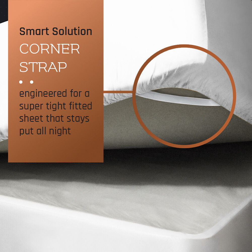 21” Extra Deep Pocket Ultra Soft Fitted Sheet with Corner Straps, Full - White