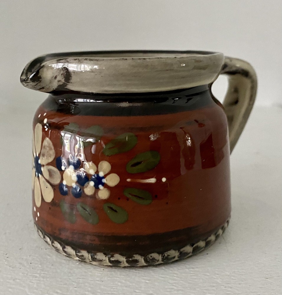 Studio Art Pottery Creamer/Small Pitcher, Signed, Some Embossing