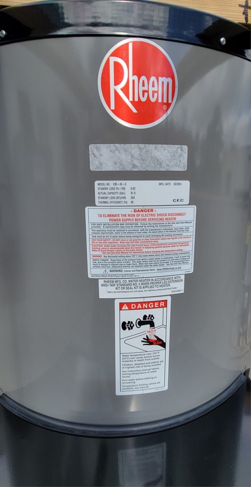 Rheem Ruud 85 Gallon E85-45-G Heavy Duty Water Heater 5000W 480V 3 Phase 408521