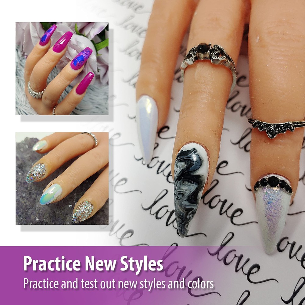 Professional Silicone Practice Hand for Acrylic Nails by - Full Poseable Hand...