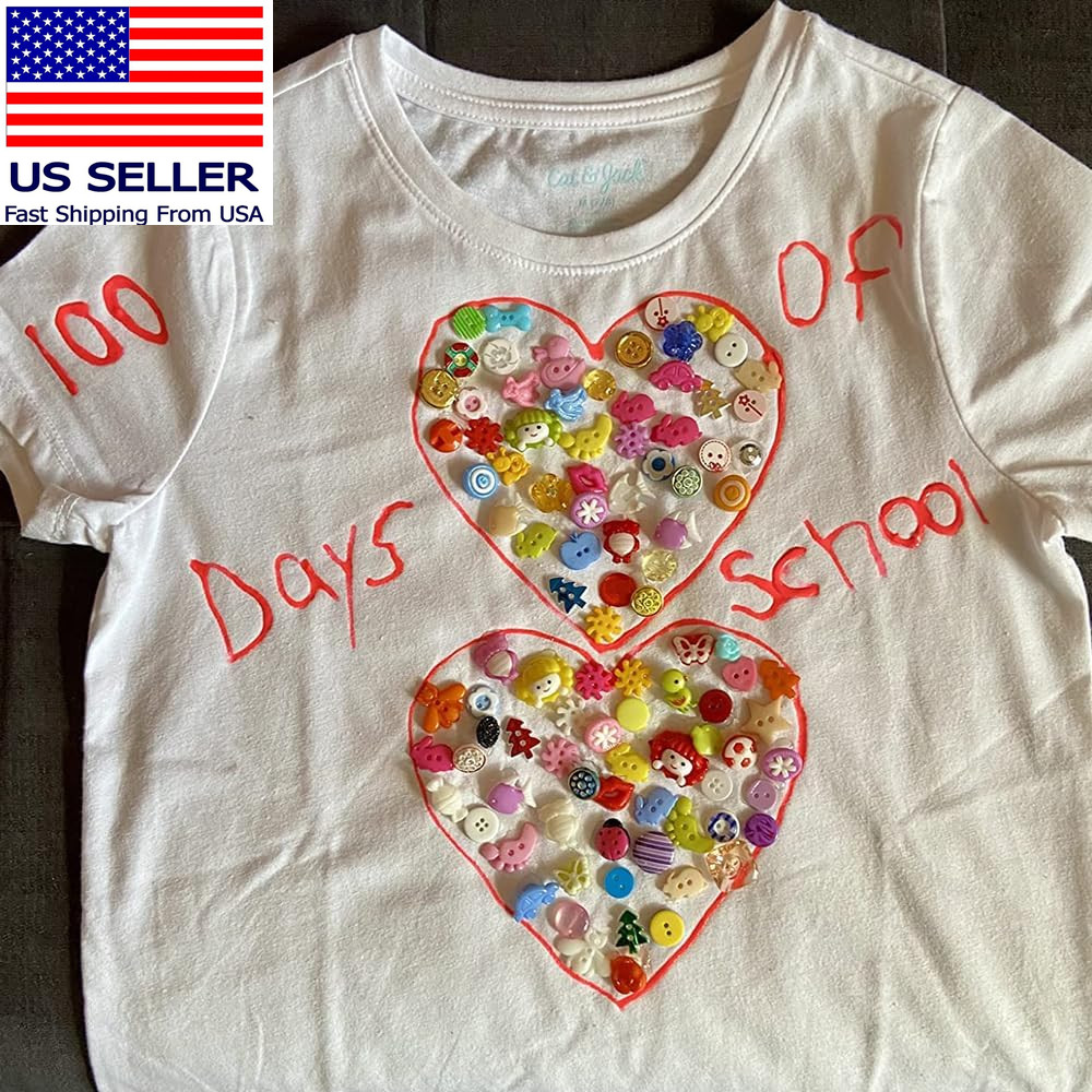 Random 100Pcs Small Plastic Buttons DIY Sewing Craft Accessory (Mix)