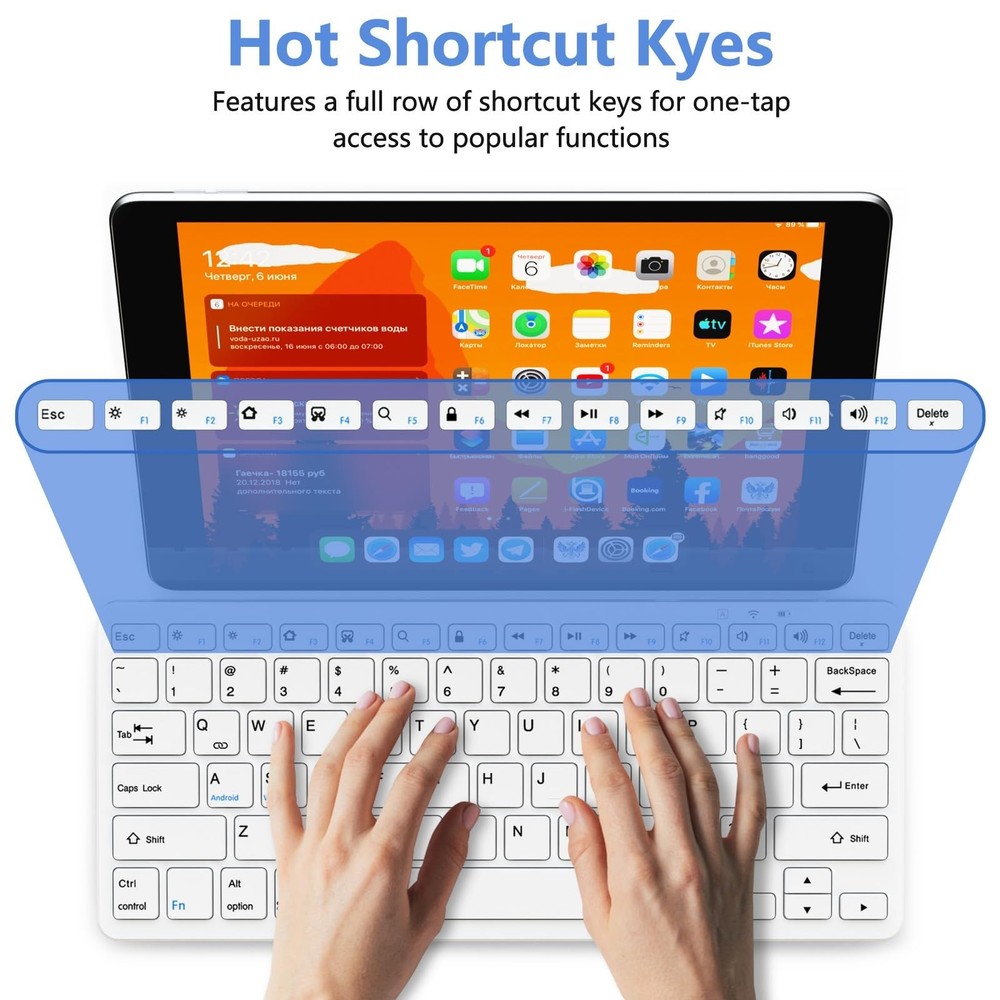 MMK Bluetooth Keyboard, Tablet Keyboard Compatible iPad 11th Generation,iPad ...