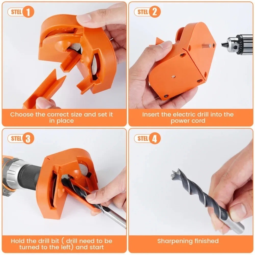 Drill Bit Sharpener - Multi-Purpose Grinding Tool for Bit Repair & Sharpening
