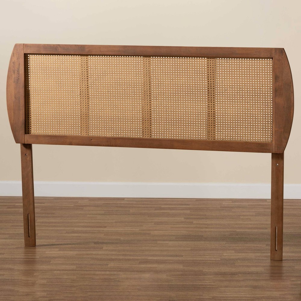 Baxton Studio Harris Ash Walnut Rubberwood Full Headboard