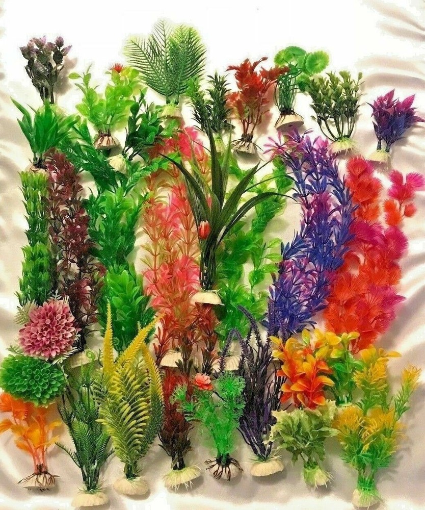 20 Pack Aquarium Artificial Plants - Various Sizes