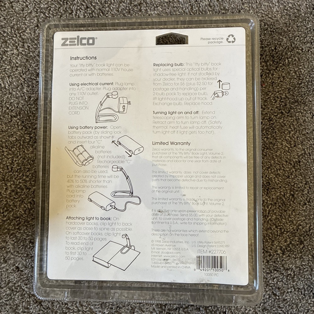 Zelco, The Itty-Bitty Book Light Volume Two Brand New!!