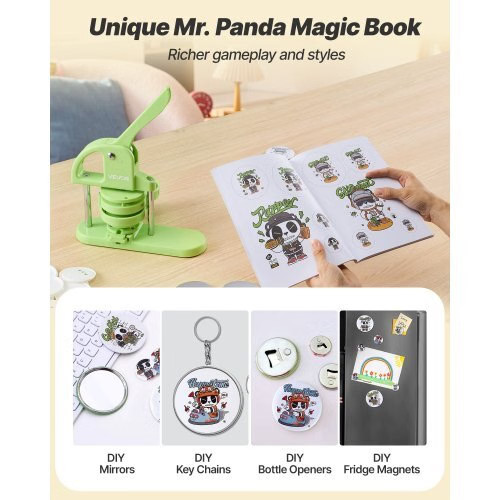 Button Maker Machine, 2.95 in, Plastic Pin Maker with 100pcs Button Parts, Circl