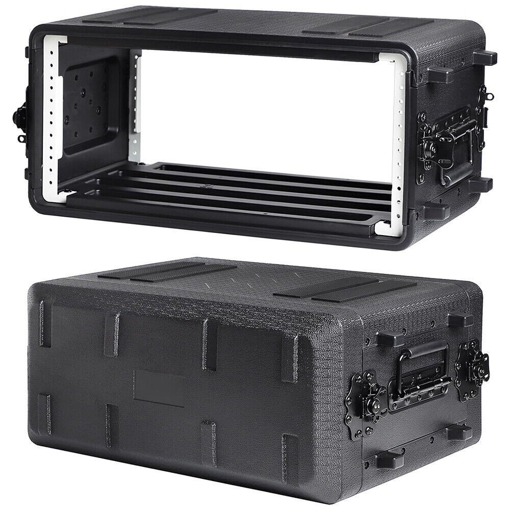 4U Rack Case 11" Depth, 19" Rackmount Flight Case with Microphone Compartments
