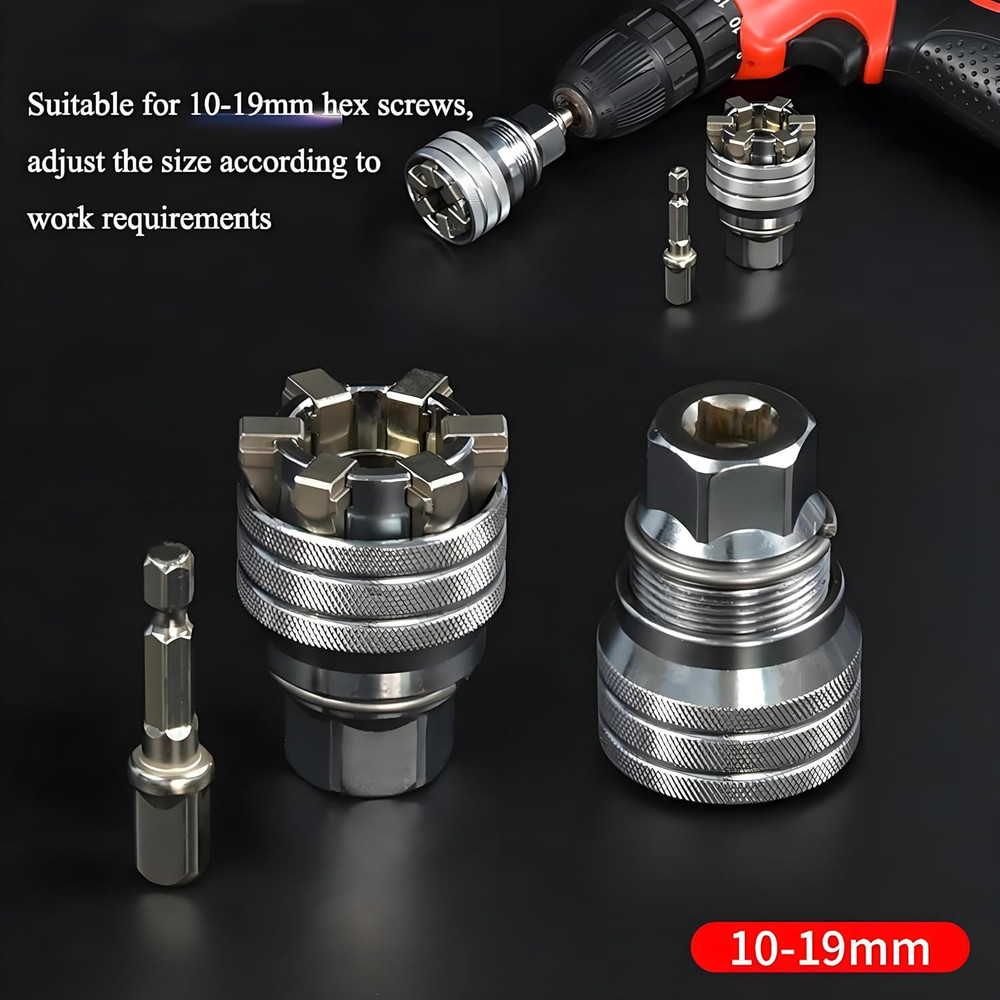 Upgraded Adjustable Universal Socket Wrench, Manual Socket Wrench, Multifunction