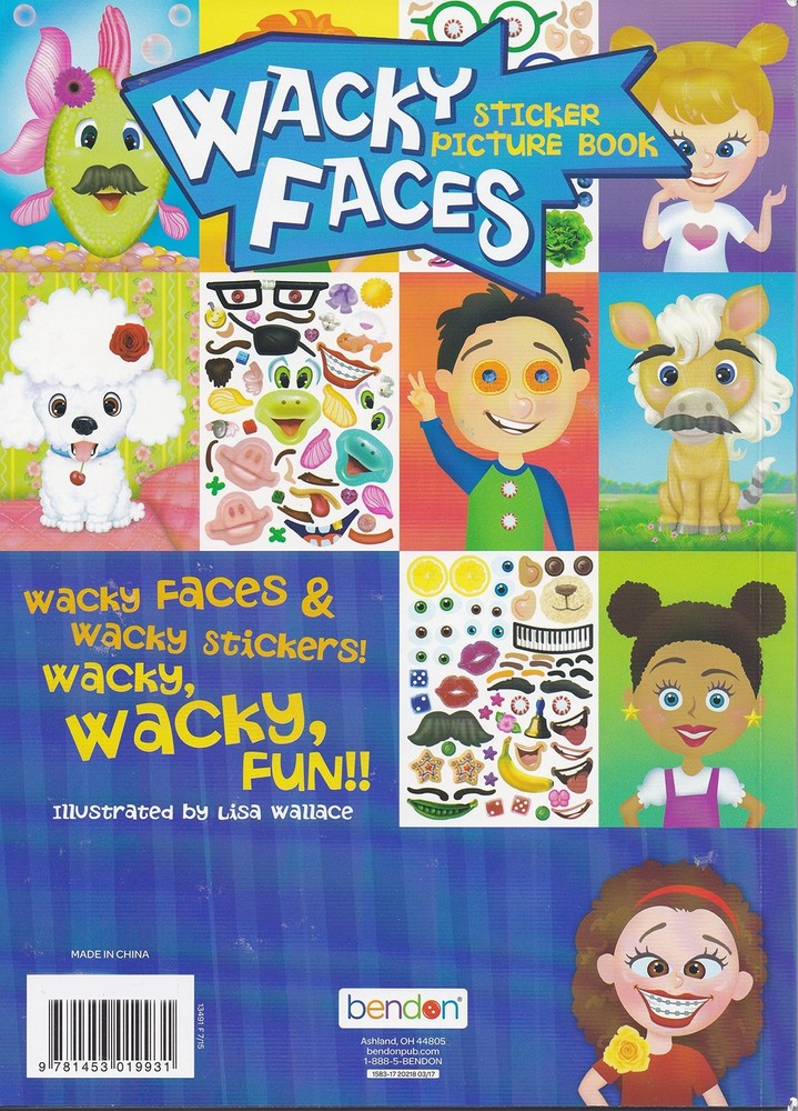 Bendon Create-A-Face Sticker Pad (Wacky Faces)