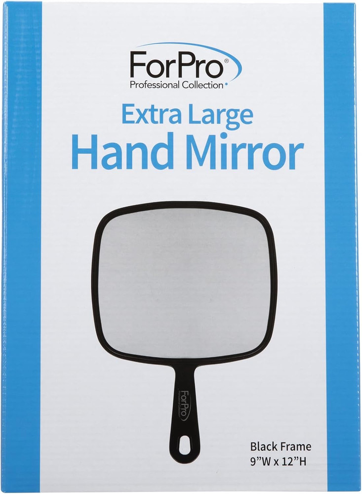 Extra Large Hand Mirror with Handle, 9" W x 12" L, Multi-Purpose Handheld Mirror