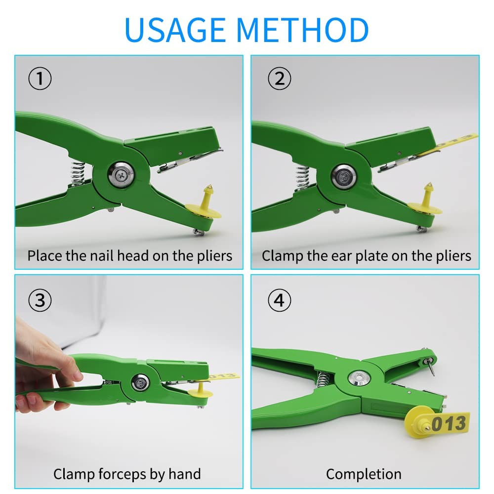 Sheep Goat Ear Tags 001-100 w/ Punch Applicator Tool