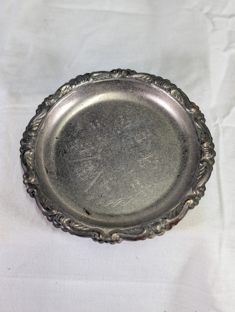 Set Of 5 Vintage Silver Plated Coasters