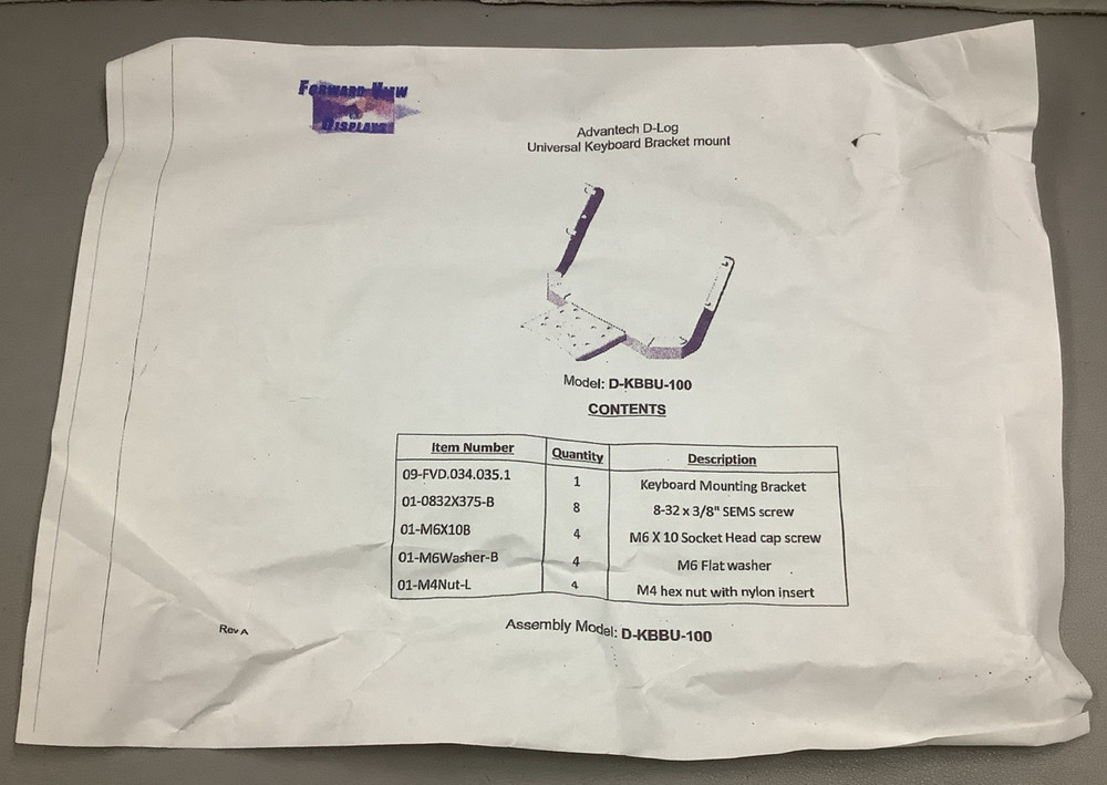 Forward View D-KBBU-100 Large Keyboard Bracket Mount Kit (R37)