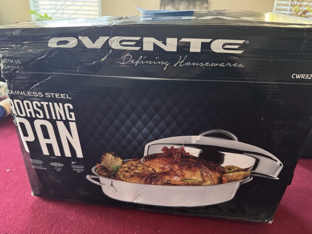 stainless steel roasting pan with rack