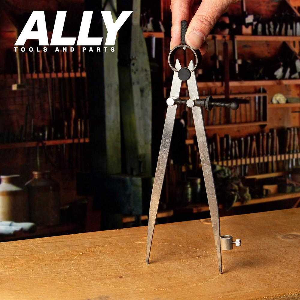 ALLY Tools 8 Inch Precision Locking Spring Divider/Woodworking Compass with P...