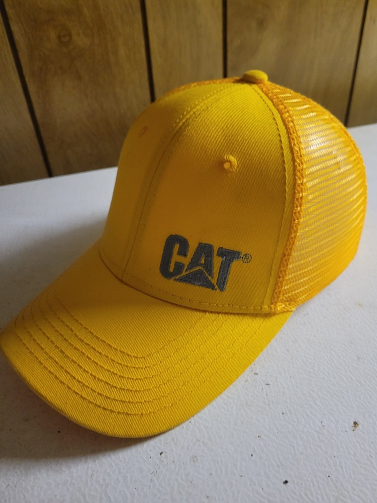 Caterpillar Adjustable Yellow Mesh Hard Hat Cap