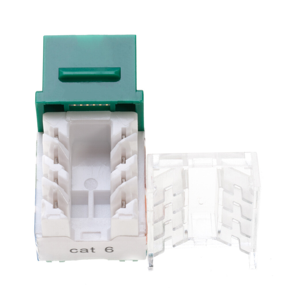 100 pcs Cat6 Punchdown Keystone Jack Green 45 Degree Angle Ethernet Network PACK