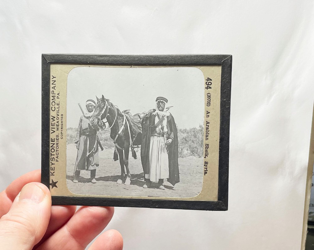 SYRIA sheik armed  GLASS SLIDE