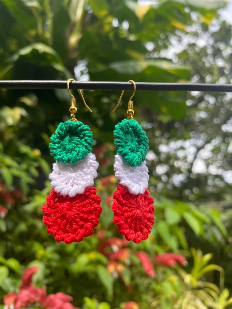 Crochet hanging earrings MEXICO