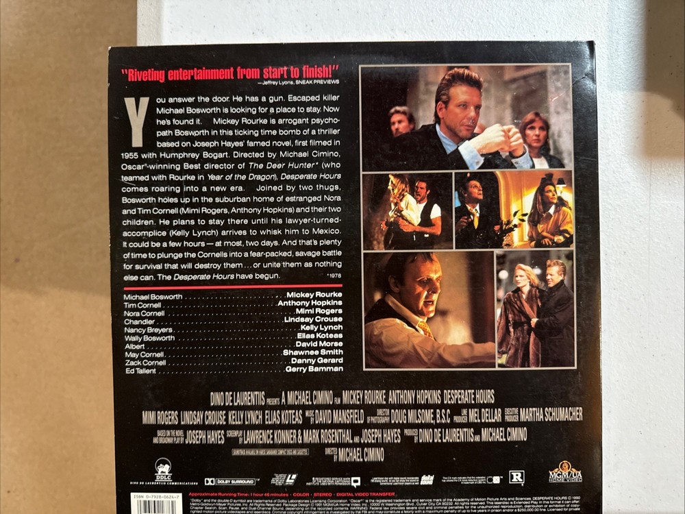 The Desperate Hours (Laserdisc, 1991)