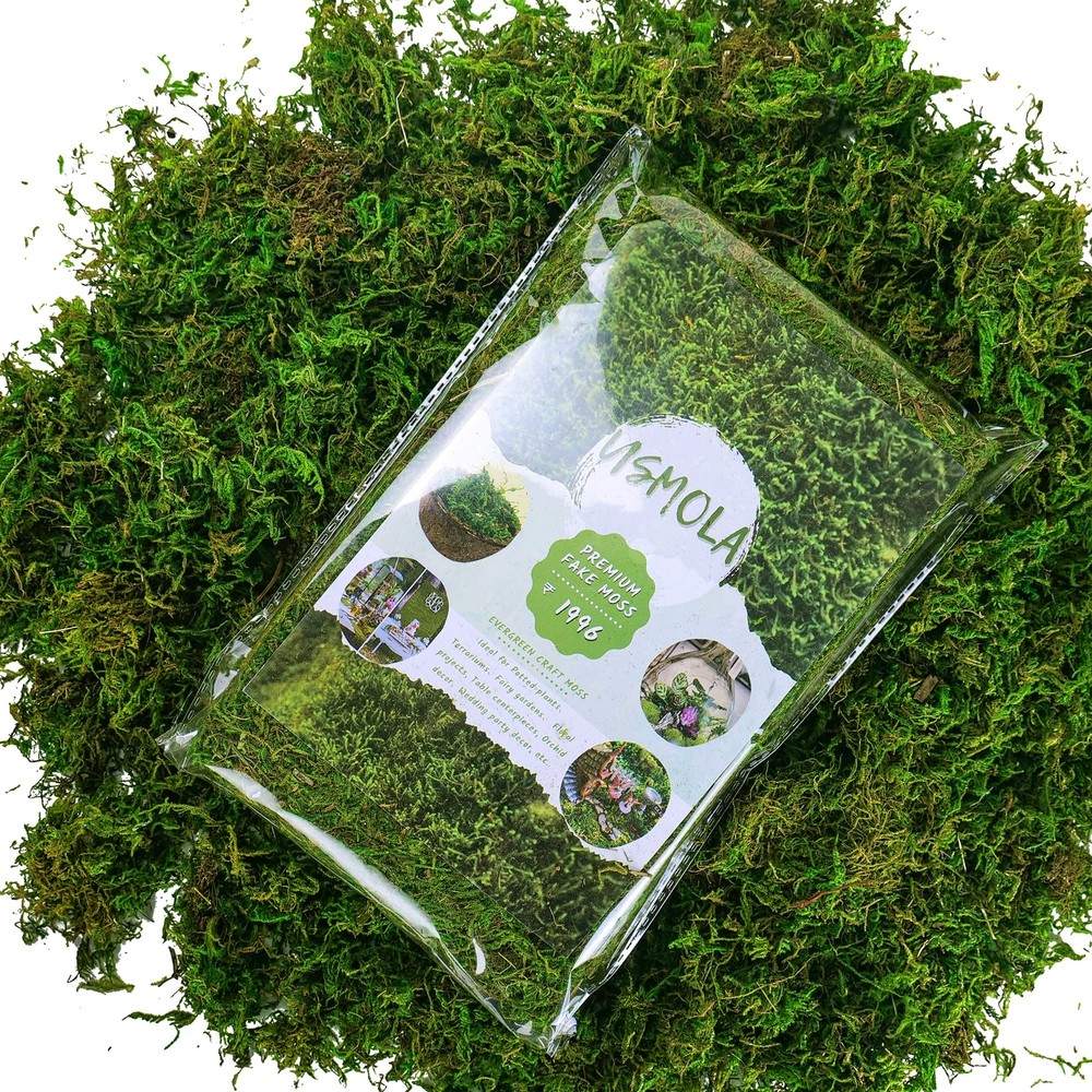 Artificial Moss 16OZ Fake Moss for Crafts Decorative Moss for Table Centerpie...