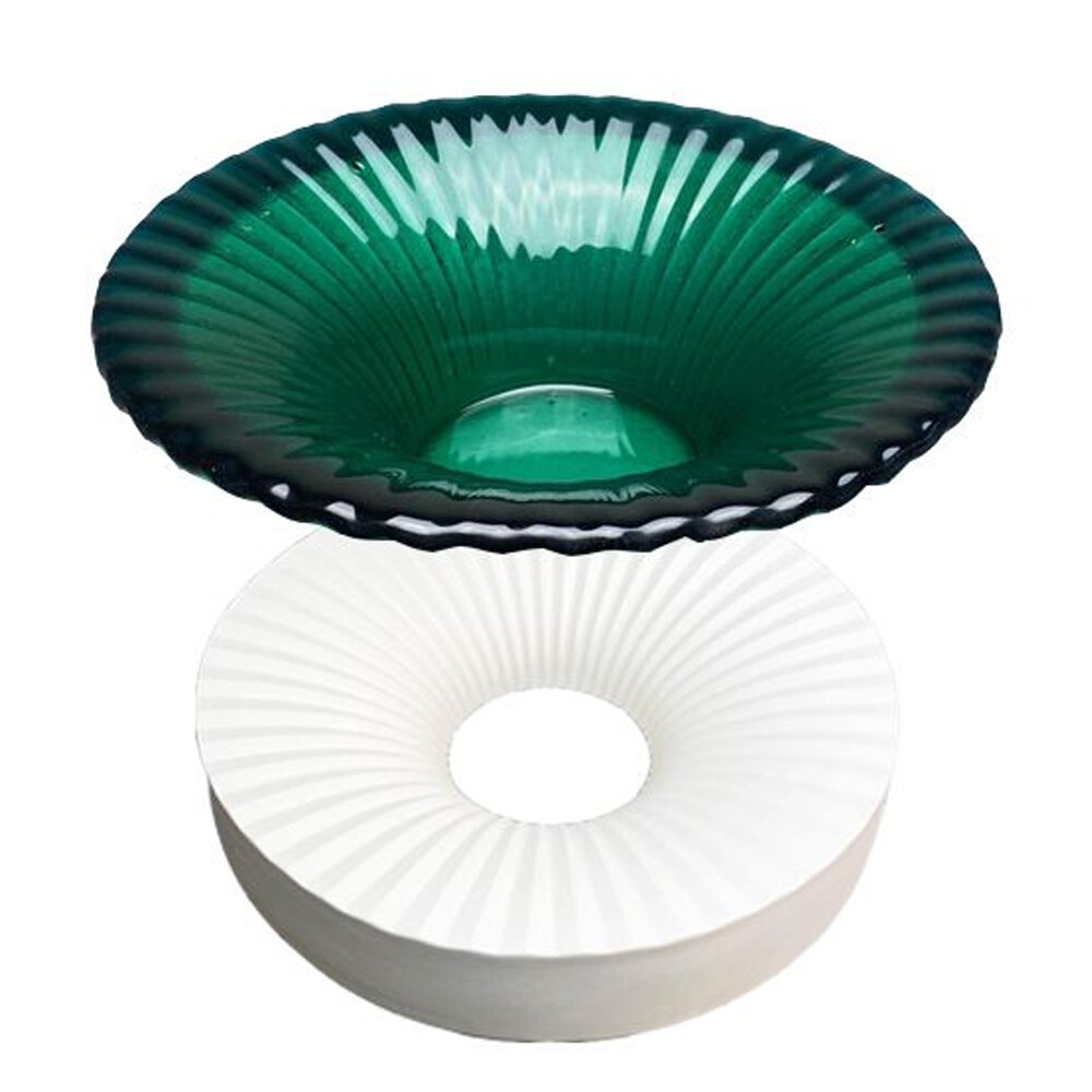 11.25"RD.-Deep 3" Fluted Shelf Ring Mold Glass Fusing