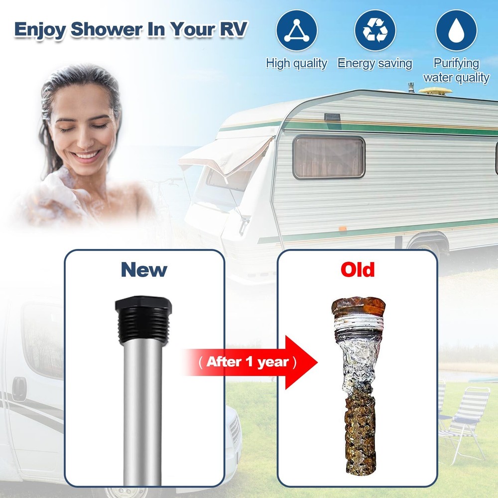 RV Water Heater Magnesium Anode Rod Flush Wand Rinser 9.25" For Suburban 232767