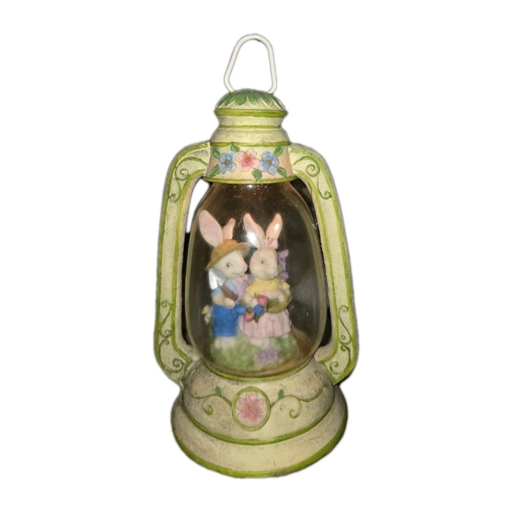 Bunny Globe Lantern LED Wire Runs By Batteries