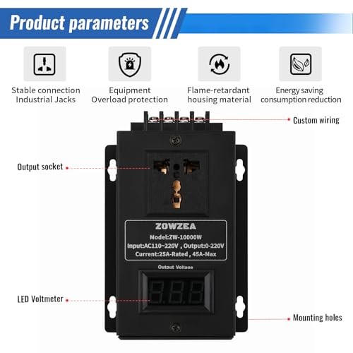 10000W Variable Speed Controller SCR Voltage Controller Fit for Router Fan