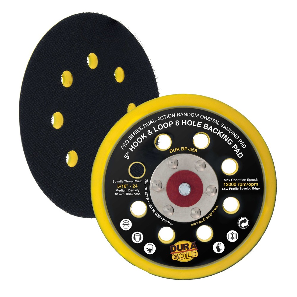 5" Hook & Loop DA Backing Plate Pad, 8 Hole Pattern, Auto Sanding Polishing Pad