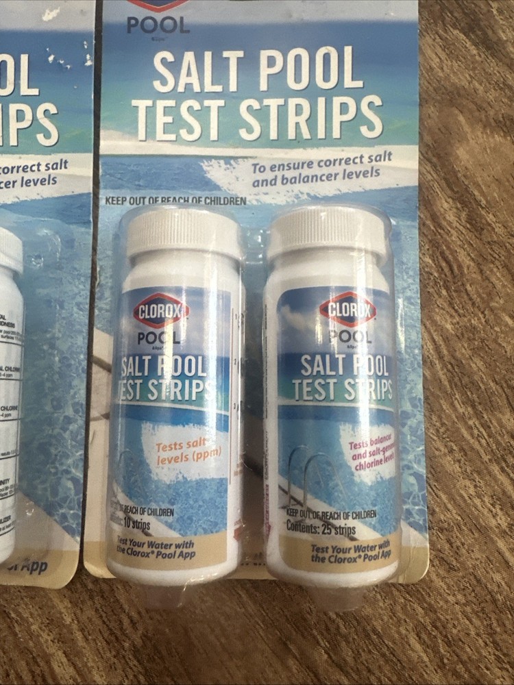 Clorox Pool&Spa Salt Pool Test Strips for Pool Water Testing, 30/75 Strips