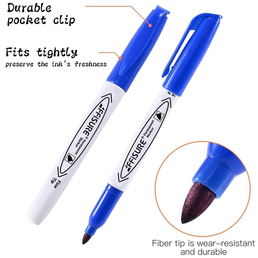 84 Pack Permanent Markers, 12 Colors, Fine Point Assorted Bulk Set, Fast Dry