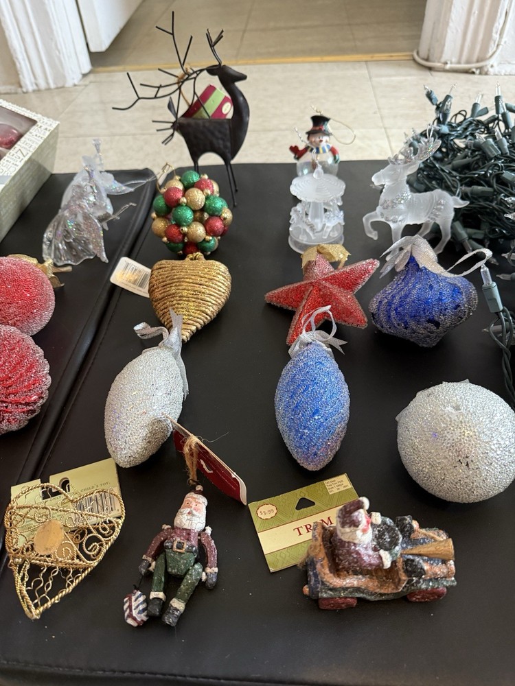 Christmas Tree Penta Stand And Ornaments