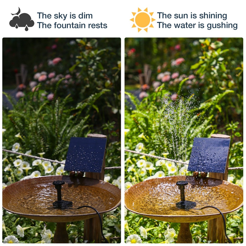 Solar Fountain Pump Kit,Separate Solar Panel,Upgraded Solar Floating Pump