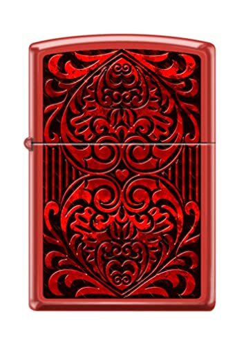 Zippo Lighter-Personalized Engrave for Double Hearts Pattern Red Red Matte Z5070