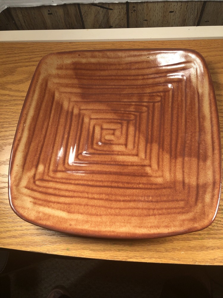 Handpainted Large Pottery  Platter Signed 2007