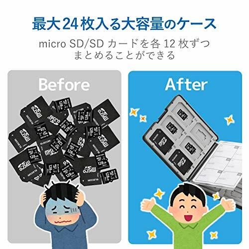 Memory SD Case Plastic SD12+MicroSD 12 sheets Storage Black CMC-SDCPP24BK