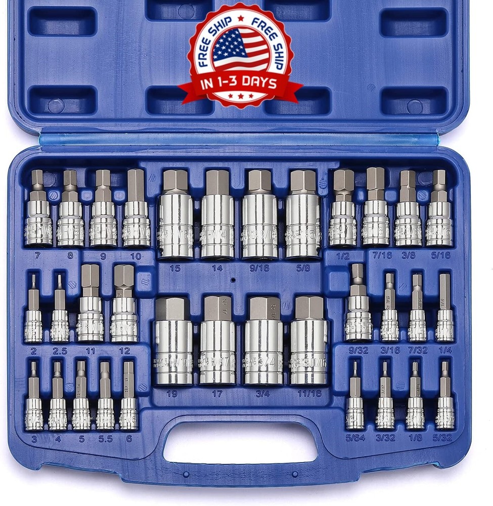 Juego de llaves de vaso con punta hexagonal maestra 33 piezas herramientas tool