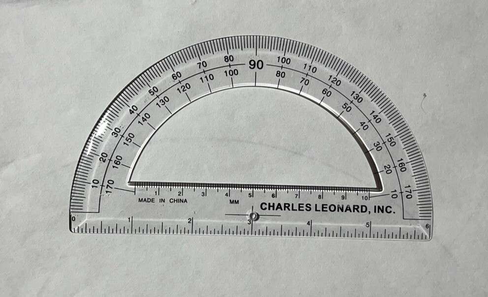 Charles Leonard Protractor - 6” Clear - Box Of 12