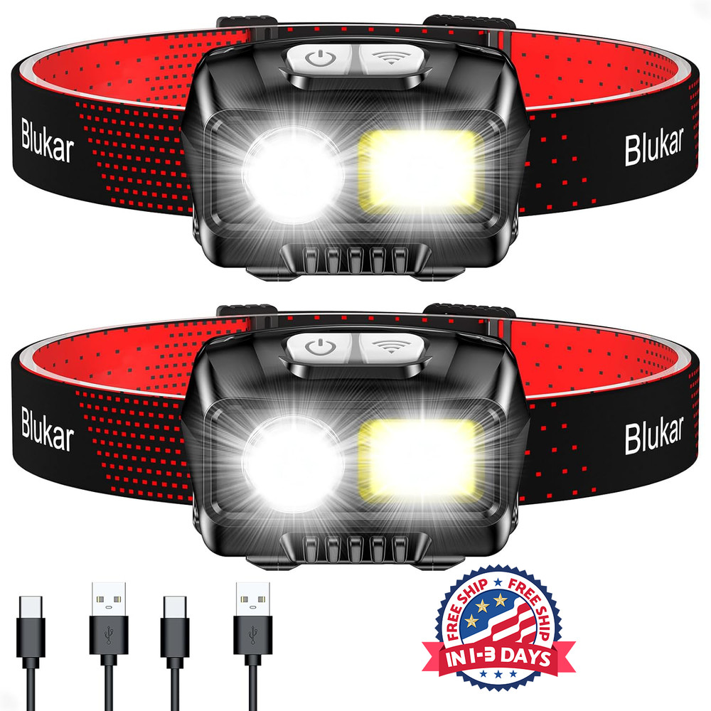 Linterna frontal LED recargable 2000L alta luminosidad superbrillante regulable