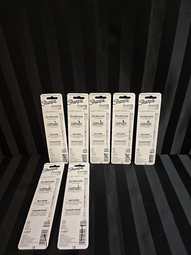 7pc Mixed Lot Sharpie S Note Duo 2ct Each Dual Tip Markers