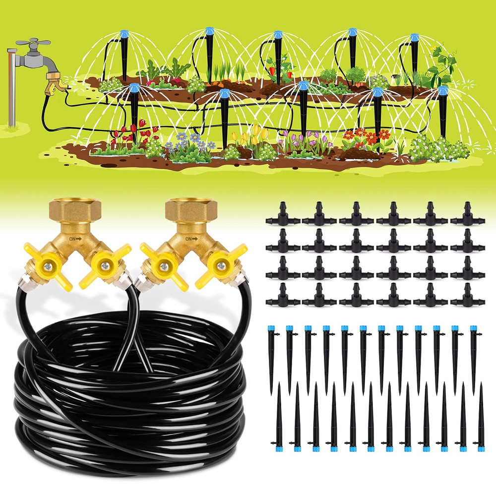 HIRALIY 100Ft Drip Irrigation Kit Plant Watering System 8X5Mm Blank Distribution